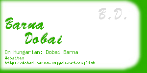 barna dobai business card